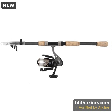 Ozark Trail Composite Telescopic Fishing Rod and Reel Combo with Baits for Adults  Teens  and Kids  6  6   Gray