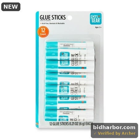 Pen+Gear Glue Sticks  White  Washable  0.21 Oz  12 Count