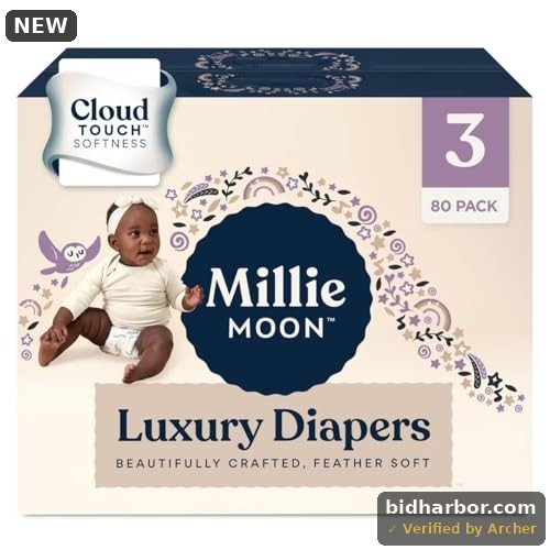 Millie Moon Luxury Diapers  Size 3  80 Count (Select for More Options)