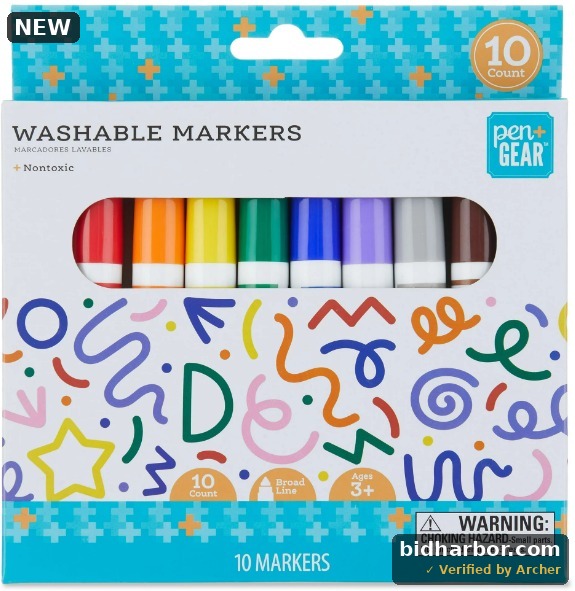 Pen+Gear Washable Markers Broad Line 10 Count