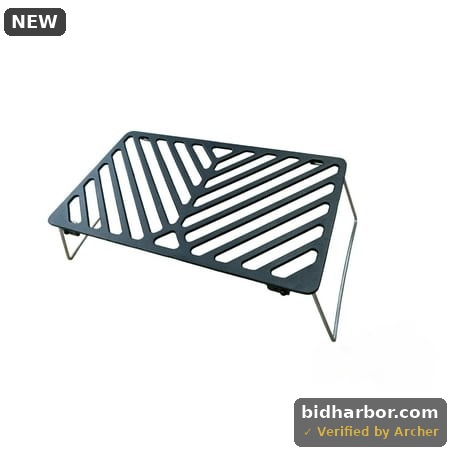 Ozark Trail Pre-Seasoned Cast Iron Grill Grate with Grid Rack  Heavy-Duty Cooking Surface for Campfire & Outdoor Grilling