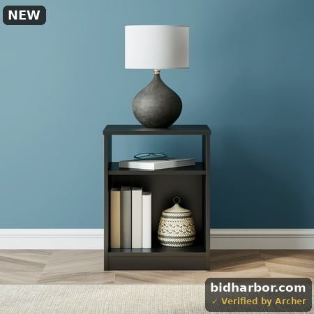Mainstays Open Shelf Nightstand  Black