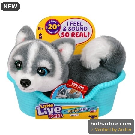 Little Live Pets My Really Real Puppy Minis Aurora the Husky Interactive Puppy 20+ Sounds & Reactions Ages 5+
