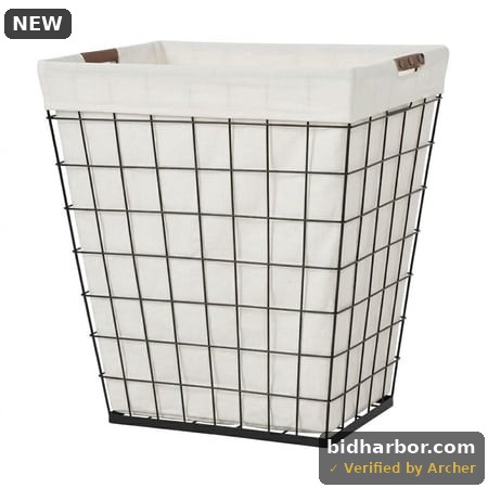 Better Homes & Gardens 75L Rectangular Steel Wire Laundry Hamper with Removable Liner  Natural  Adult
