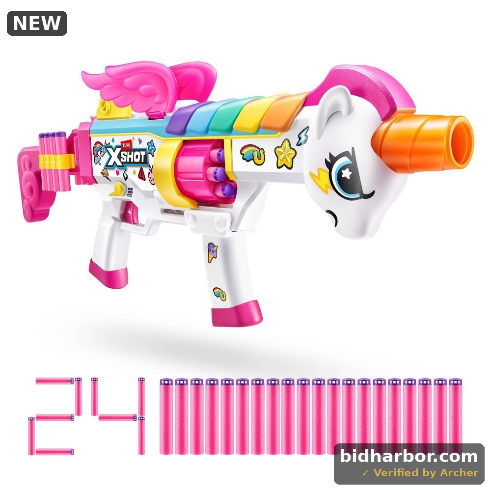 Xshot Big Rizz Blastercorn 24 Air Pocket Technology Darts by Zuru, Outdoor Dart Blaster Toy for Boys and Girls, Teens and Adults Aged 8+