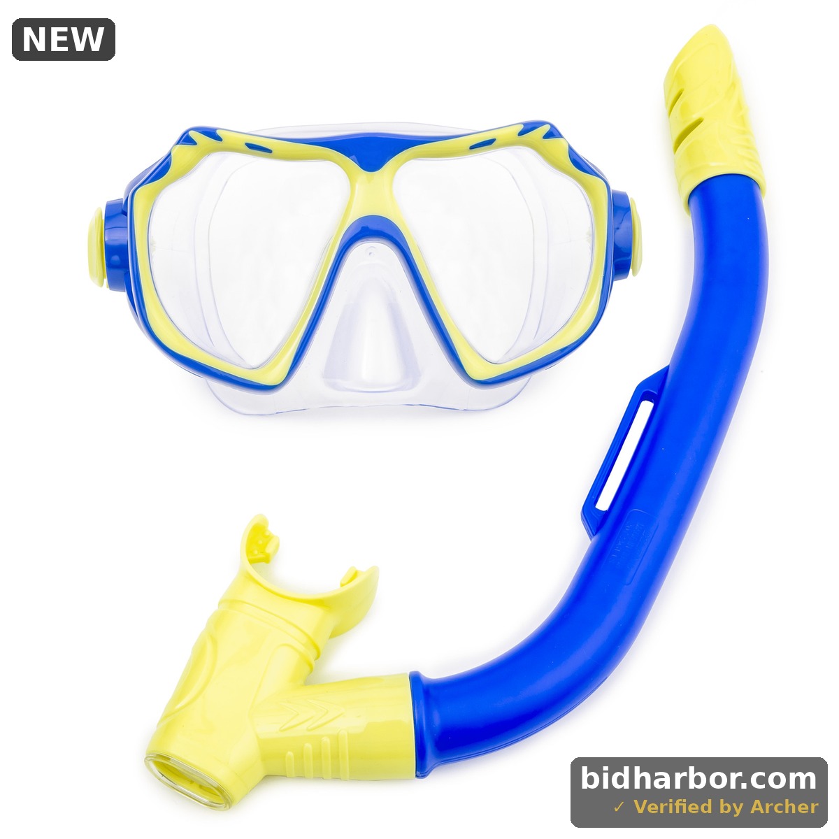 Aqua Dolfino Youth Mask and Snorkel Set for Children 6+  Blue/Yellow  Unisex