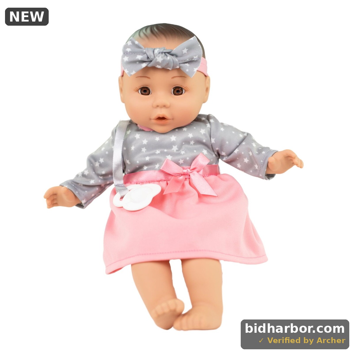 My Sweet Love 14-inch My Cuddly Baby® Doll  Grey and Pink Dress
