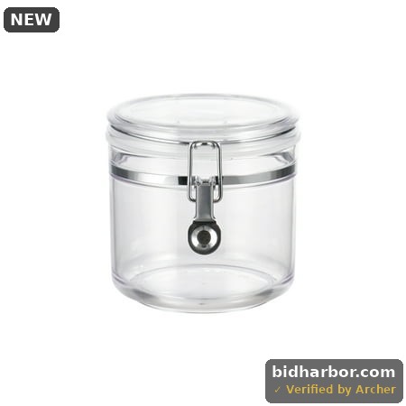 Mainstays Small Clear Airtight Stackable Food Storage Canister with Buckle Lid
