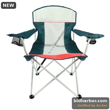 Ozark Trail Oversized Mesh Camping Chair with Carry Bag and Cup Holders