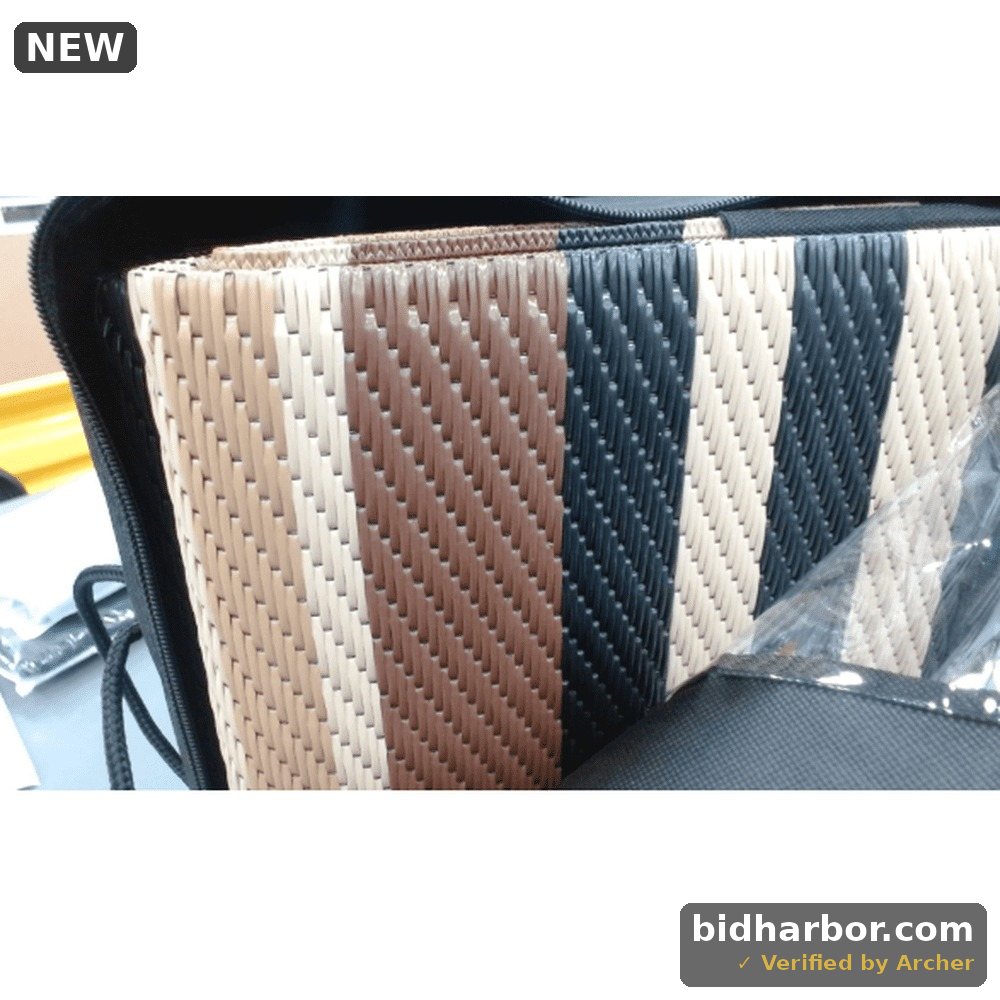 Berthmeer 6 X9 Outdoor Patio Rugs On Sale Clearance Waterproof Reversible Rugs For Camping Porch RV Pool Deck，Modern Brown White Stripes Plastic Straw Rugs