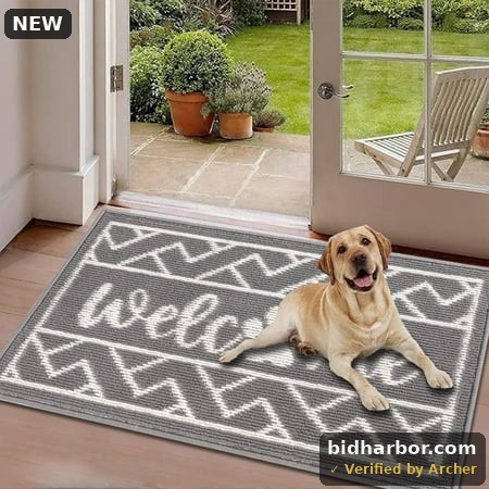 Welcome Mat, Yamaziot 32x48 Door Mat for Inside Outdoor Front Doormat, Oversize Non Slip Absorbent Porch Decor Entrance Rug