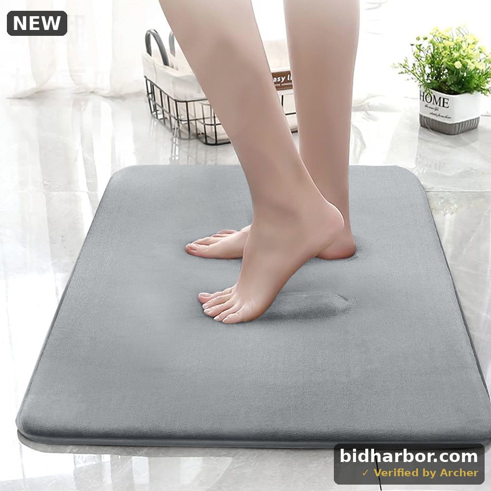 Furrygo Gray Memory Foam Bathroom Rugs Super Soft Absorbent Bathroom Rugs Non Slip Bath Rug Runner For Shower Bathroom Floors 20 X 32