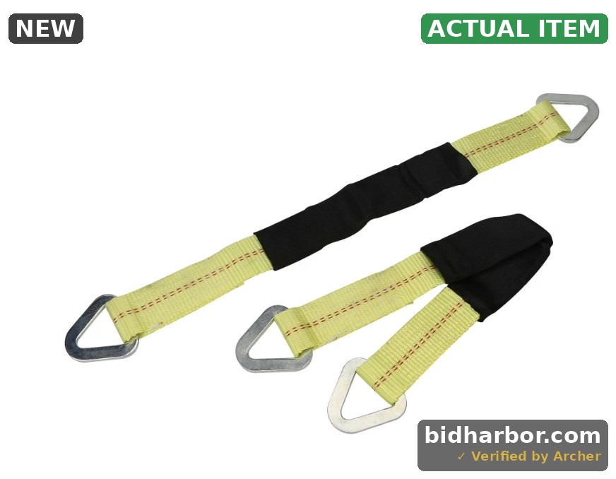 (2 pack) Hyper Tough Brand 2”x24” Axle Strap 3333lbs Work Load with D Ring 2 - Pack