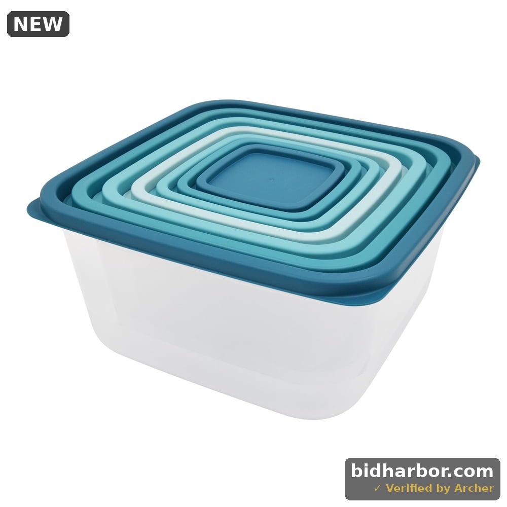 Mainstays 14 Piece Teal Plastic Food Storage Set Teal Ombre Ideal Use For Meal Prep And Batch Cooking