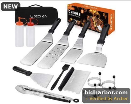 Morfone Griddle Accessories Kit 14 Pcs Stainless Steel Grill Tools Set for Blackstone and Camp Chef Professional Grill Spatula Set for Men Women Out