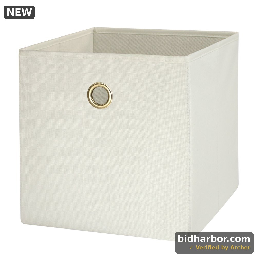 Mainstays Collapsible Fabric Cube Storage Bin (10.5  X 10.5 )  Vanilla Dream