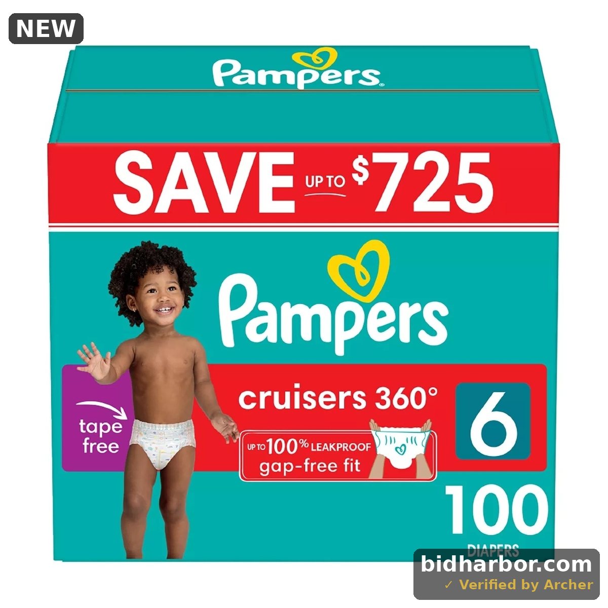 Pampers Cruisers 360 Diapers Gap-Free Fit, Size (35+lbs), 100ct