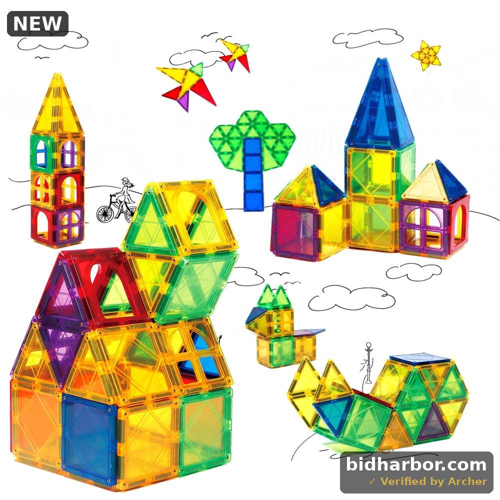 Magblock Building Toys, Colorful Preschool Educational Stem Construction Toys for Kids 3 4 5 6 Years Old