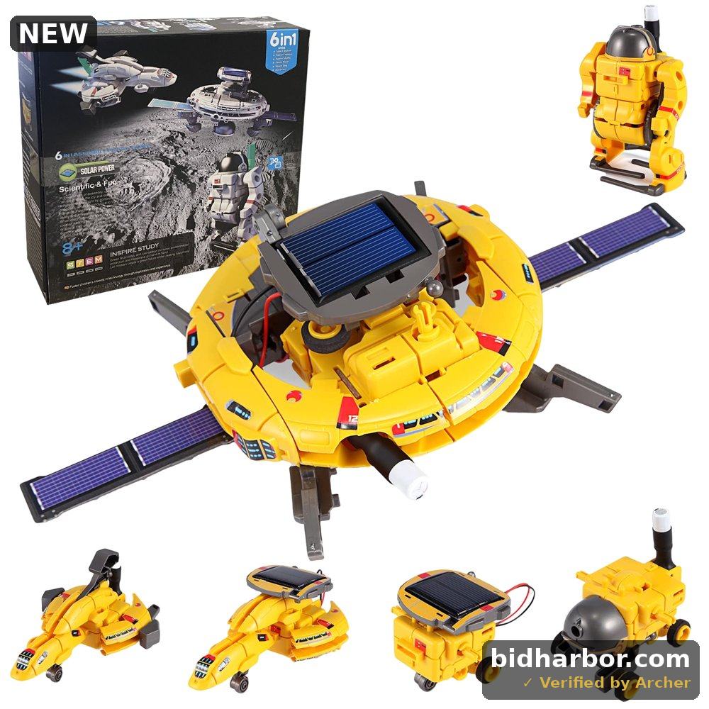 Jugaad Life STEM Toys 6-in-1 Space Power Robots Toys Set DIY Building Science Educational Robotics Kit For Age 8-12 Boys Girls Kids Birthday Gift For 8 9 10 11 Years Old