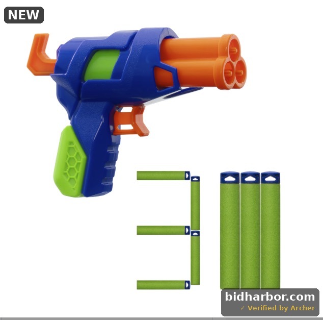Adventure Force Triple Blast Dart Blaster Set Spring-Powered Auto-Indexing Design 1 Blaster with 3 Accu-Blast Darts Outdoor Play Ages 8+