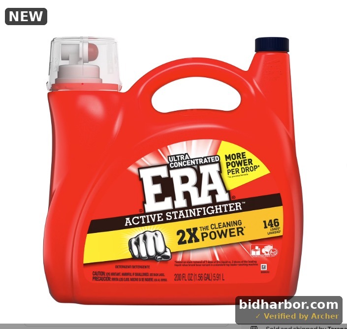 Era 2x Ultra Active Stainfighter Formula Regular Liquid Detergent, 200 Ounce, 146 Loads