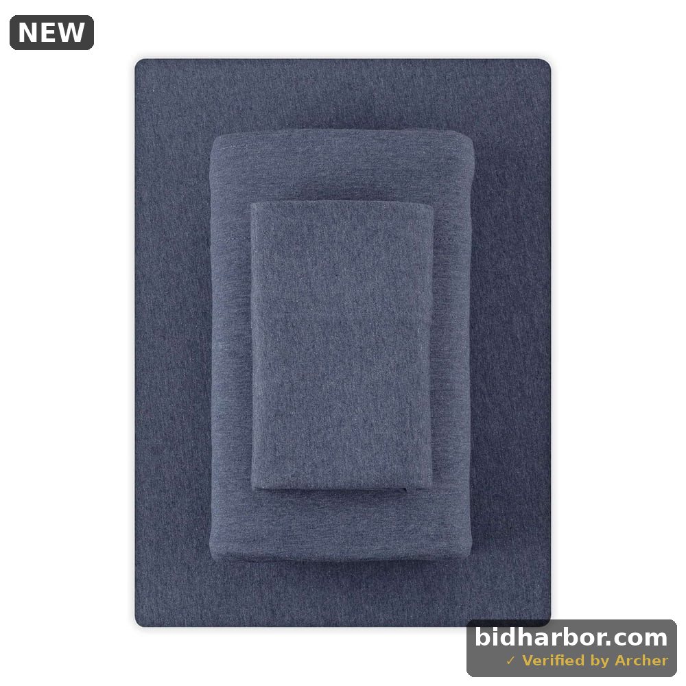 Mainstays Cotton Rich Extra Soft Jersey Bed Sheet Set Twin-XL Blue Cove 3 Pieces