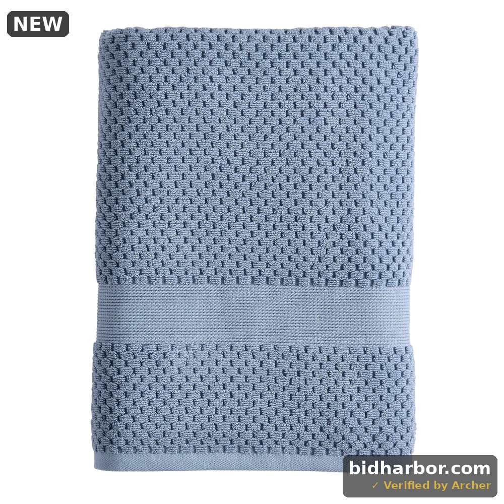 Better Homes & Gardens Signature Soft Popcorn Texture Bath Towel Blue Silver