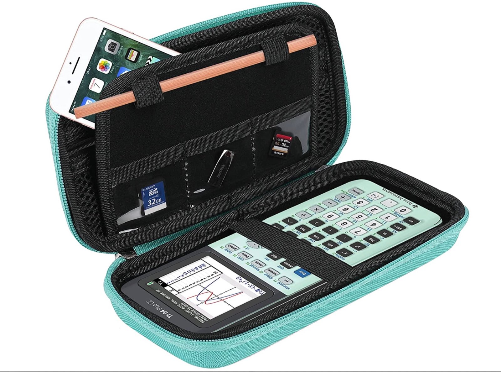 VCBAVC Hard EVA Carrying Case for Texas Instruments TI-84 Plus CE/Color TI-83 Plus, TI-89 Titanium, HP 50G Graphing Scientific Financial Calculator (Blue)