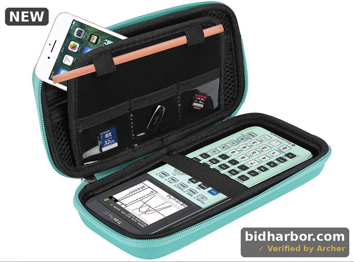 VCBAVC Hard EVA Carrying Case for Texas Instruments TI-84 Plus CE/Color TI-83 Plus, TI-89 Titanium, HP 50G Graphing Scientific Financial Calculator (Blue)