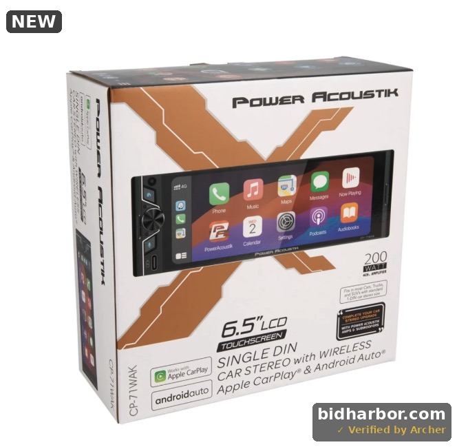 Power Acoustik CP-71WAK Single DIN 6.5" Touchscreen Car Stereo