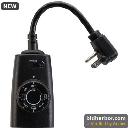 Hyper Tough Outdoor Grounded Photocell Dusk to Dawn Timer Single Outlet 10 Amps