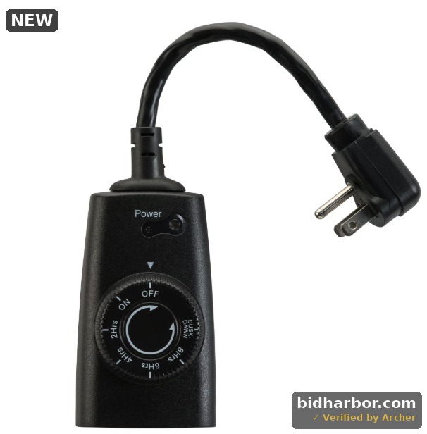 Hyper Tough Outdoor Grounded Photocell Dusk to Dawn Timer Single Outlet 10 Amps