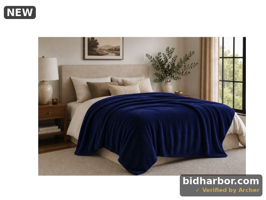 Mainstays Super Soft Plush Blanket Dark Blue King Adult/Teen