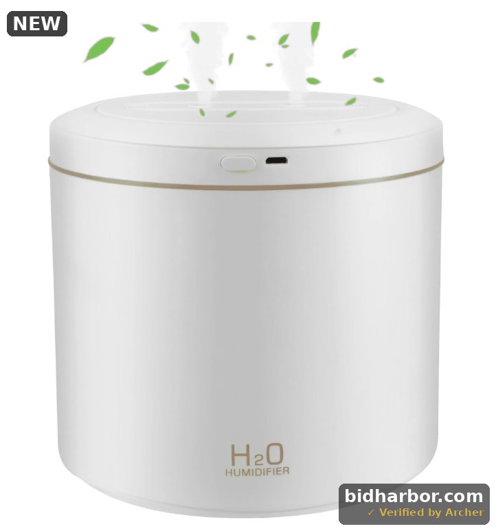 VIIWII 2L Ultrasonic Cool Mist Humidifier, White