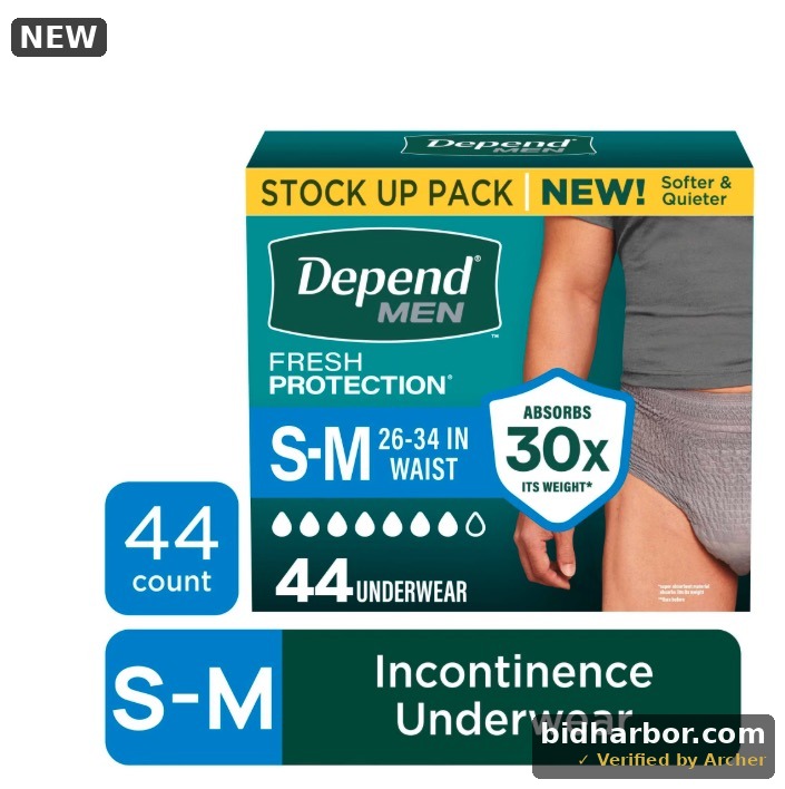 Depend Fresh Protection Men's Incontinence Underwear, Maximum, S/M, 40 Count — Size SM