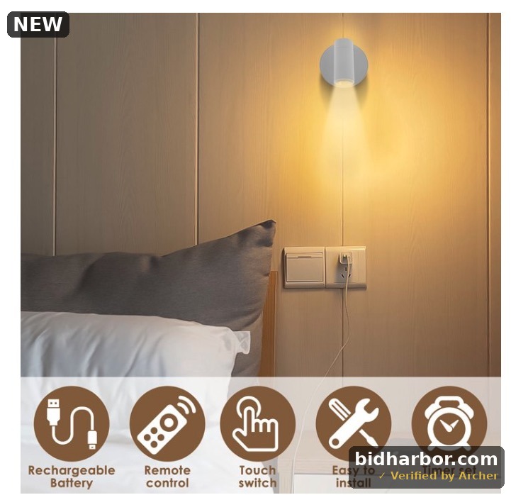 Rechargeable Indoor Spotlight with Remote, Timer & Dimming