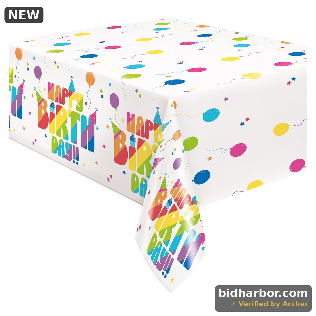 Unique Industries Rectangular 54 X 84 Multicolor Happy Birthday Day Plastic Table Cover By Way To Celebrate