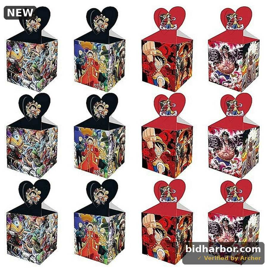 Queenwiff One Piece Anime Party Favor Boxes, 12-Pack