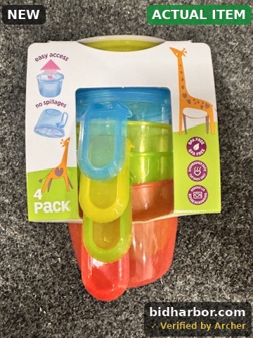 Parent S Choice BPA-Free Plastic Snack Cups with Handle Multi-Color 4 Count