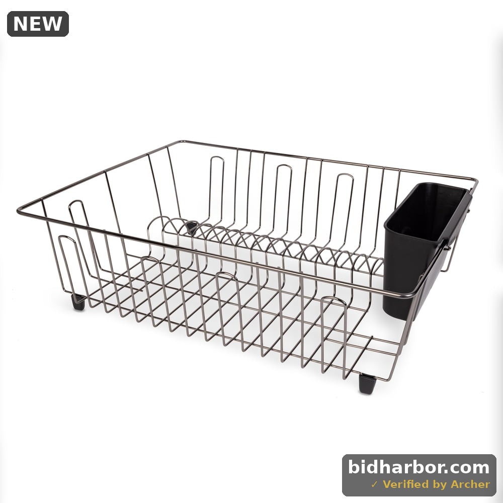 Mainstays Large Wire Dish Rack Black/Chrome - 17.5 X 13.75 X 5.5