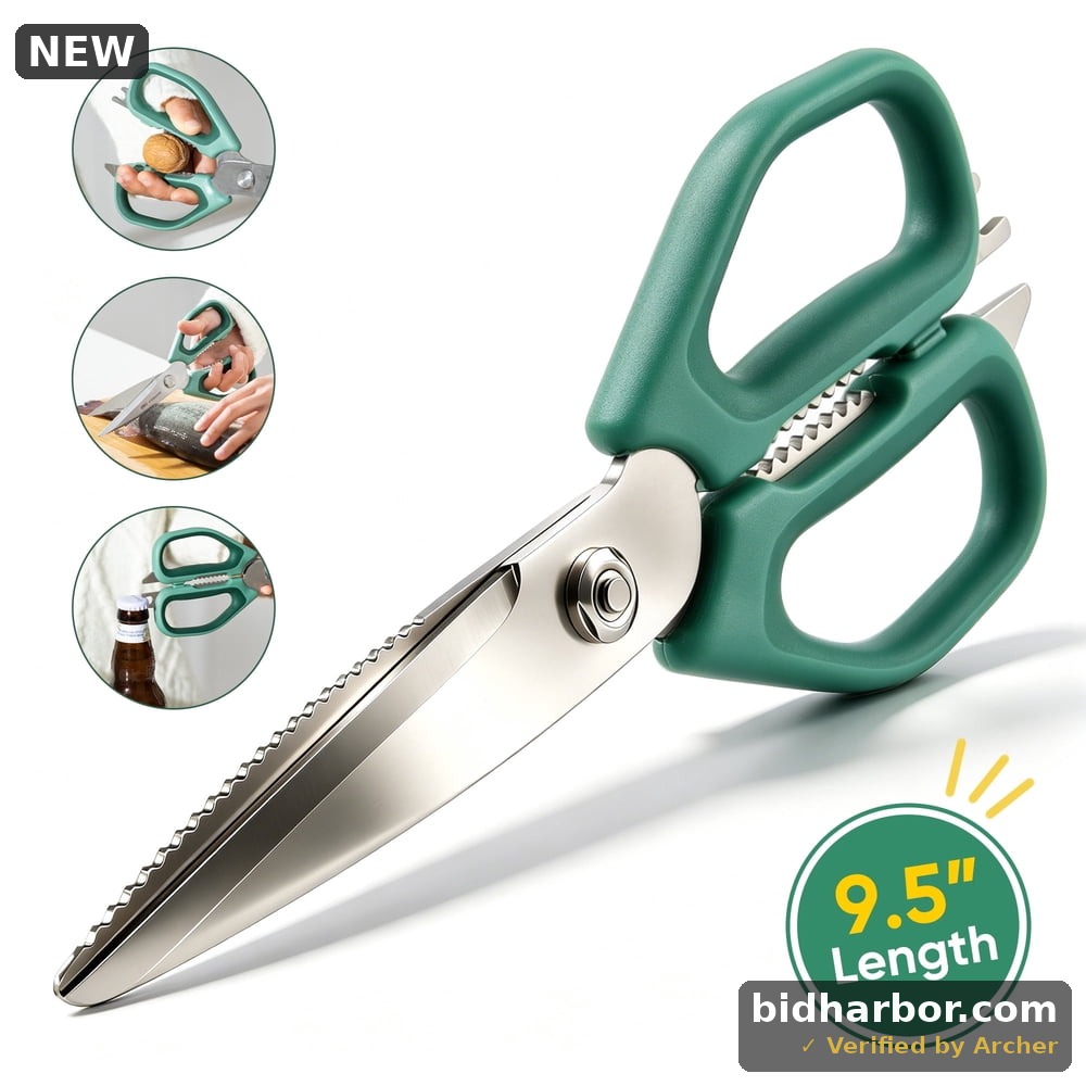 Deli Kitchen Scissor 5 in 1,Kitchen Shears Heavy Duty Kitchen Scissors with Stainless Steel Shears, Dishwasher Cooking Safe Scissors, Multi-function Scissors For Food