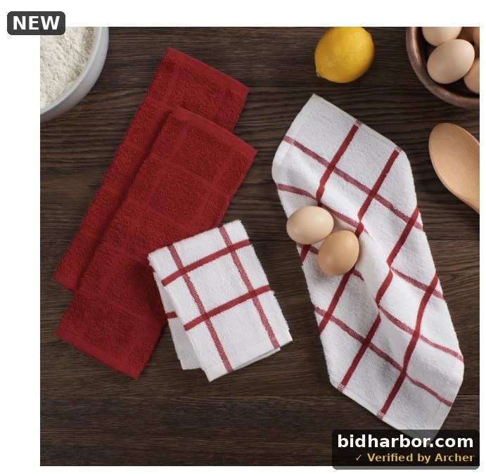 Mainstays 4-Pack 12”x12” Woven Kitchen Dish Cloth Set Red Sedona