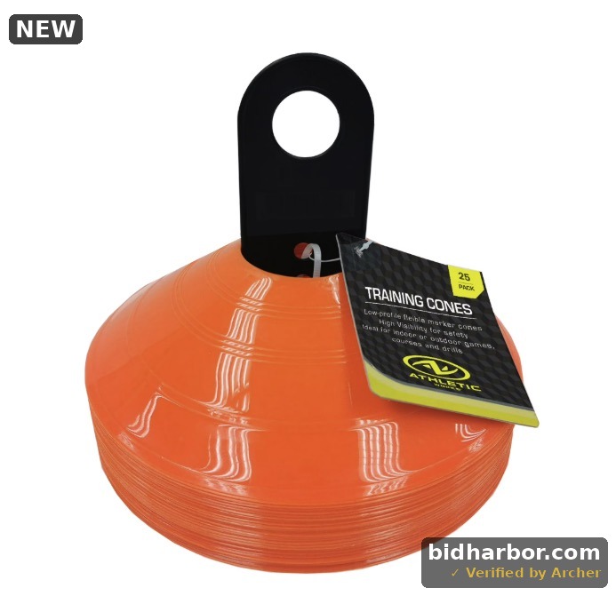 Magic Time International Athletic Works Orange Low-Profile Training Cones — Size One Size