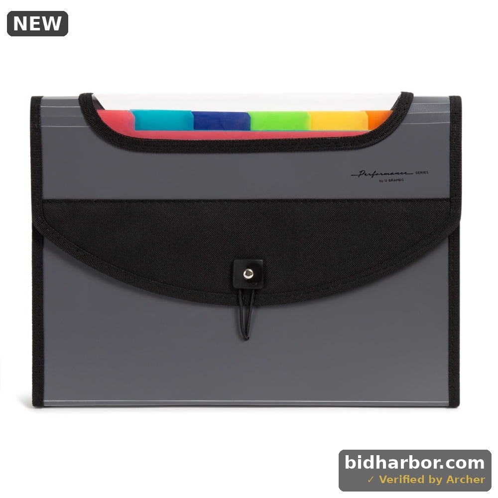U Brands 13 Expandable Pocket File Folder Gray 1 Count Poly