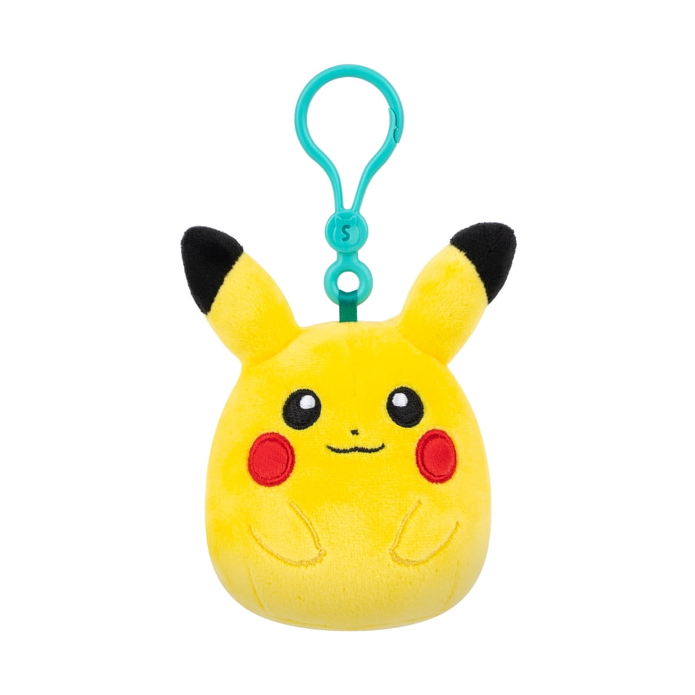 Pokémon Squishmallows Clip-On Pokemon Pikachu Plush Toy - 3.5-inch Portable Soft Plush
