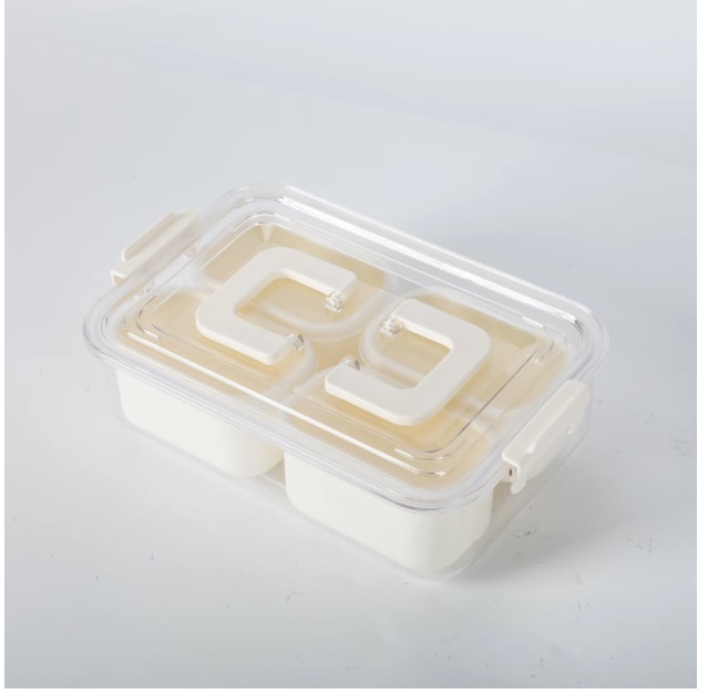 Mainstays Snackle Box Lunch & Snack Container With Lids Plastic Mini 4 Compartment White Made For Portable Food Storage