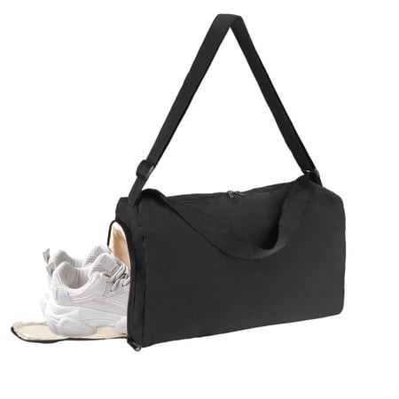 Gocvo Small Gym Bag for Women Men, Lightweight Duffle Bag Small Travel Bag with Wet Pocket for Gym Yoga Swim (Black)