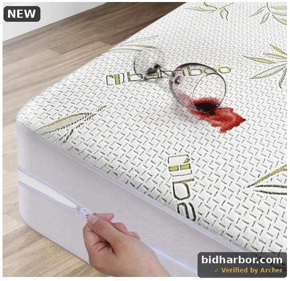 JUSTLET Twin Waterproof Mattress Protector, Bamboo Viscose Cooling 3D Air Fabric, Fitted with 21 in Deep Pocket