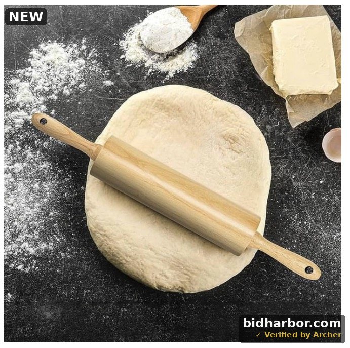 Mainstays Classic Bamboo Rolling Pin 18.3 X 2.16 Bamboo Color