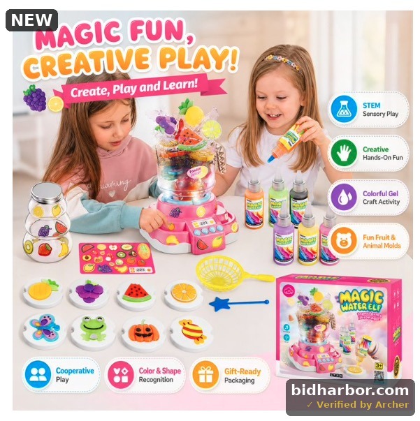 Water Gel Kit - Magic Water Gel for Kids with Juicer Toy DIY Kids Craft Pretend Play Toy with Sound Light for Boys & Girls